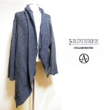 【入荷】FAD THREE（ファドスリー）　アシンメトリー　ローゲージニット（ブラックグレー）　