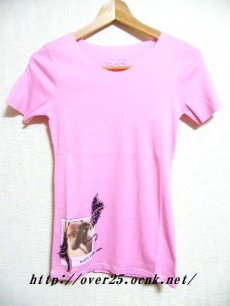 画像1: Ladies【新品】鈴木えみ×Gisty　オリジナルコラボレーションTシャツ【サーモンピンク】フリーサイズ (1)