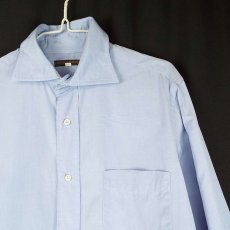 画像2: 日本製のコットン100シャツ UNITED ARROWS ユナイテッドアローズ ブロード ワイドカラー 長袖シャツ ライトブルー｜サイズ：40　メンズ古着 (2)