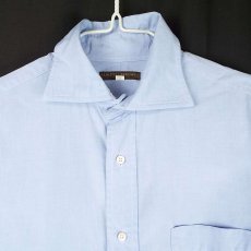 画像3: 日本製のコットン100シャツ UNITED ARROWS ユナイテッドアローズ ブロード ワイドカラー 長袖シャツ ライトブルー｜サイズ：40　メンズ古着 (3)