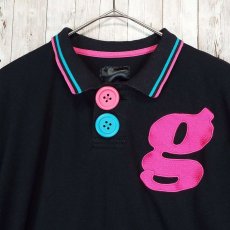 画像3: GROOVER GRAND　グルーバーグランド ビッグボタン 胸刺繍ロゴ　半袖ポロシャツ ブラック・ピンク サイズ：02（LL）メンズ古着【湘南倉庫】 (3)