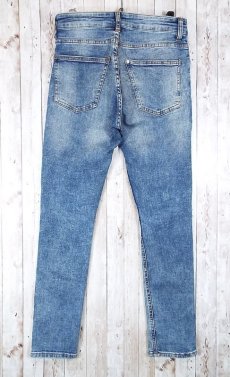 画像6: EUR28（ウエスト79cm）H&M DIVIDED ボタンフライ ストレッチ素材 スキニーデニム パンツ インディゴ 膝リブ 美脚効果 ジーンズ レディース古着【湘南倉庫】大きいサイズ (6)