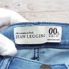画像9: W24（ウエスト68cm） abercrombie and fitch jean leggings 00s アバクロ スキニーパンツ デニム  ストレッチ素材 スリムライン レディース古着女子 (9)