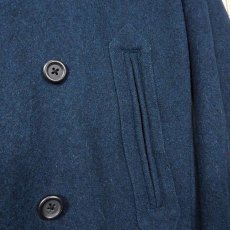 画像3: 【可愛いフードデザインの素敵コート】HAMNETT (ハムネット) フード ダブル 8ボタン メルトン素材　コート　ネイビーブルー紺青 Mサイズ【湘南倉庫】メンズ・ユニセックス古着 15000712 (3)