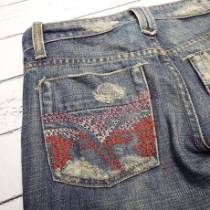 画像8: W25インチ（ウエスト72cm）USA製 joe's jeans vintage 1971 ダメージ加工　ブーツカットデニム　ジーンズ｜レディース古着【湘南倉庫】 (8)