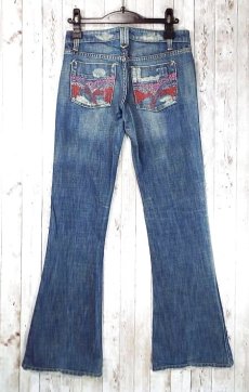 画像2: W25インチ（ウエスト72cm）USA製 joe's jeans vintage 1971 ダメージ加工　ブーツカットデニム　ジーンズ｜レディース古着【湘南倉庫】 (2)