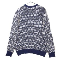 画像5: 【お洒落ニット】scotch&soda（スコッチアンドソーダ） パターン総柄 長袖セーター ニット Sサイズ（L程度・肩幅47cm）ネイビー・アイボリー【湘南倉庫】メンズ古着 ユニセックス (5)