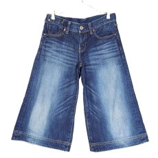 画像5: 【リーバイスジャパン扱い】00's Levi's  センター外し ワイドハーフ デニム ジーンズ  29インチ（ウエスト：80cm）インディゴ【湘南倉庫】レディース古着  (5)