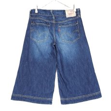 画像6: 【リーバイスジャパン扱い】00's Levi's  センター外し ワイドハーフ デニム ジーンズ  29インチ（ウエスト：80cm）インディゴ【湘南倉庫】レディース古着  (6)