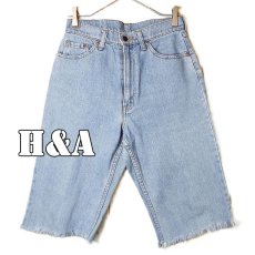 画像1: 【ハードウォッシュデニム】H＆A 切りっぱなし ハーフパンツ ウエスト87cm  短パン 半ズボン 【湘南倉庫】ジーパン DM3 (1)