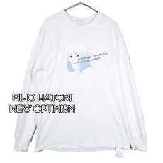 画像1: ハトリミホ（MIHO HATORI）NEW OPTIMISM x Journal Standard（ジャーナルスタンダード）コラボ　長袖シャツ フリーサイズ　ホワイト ロンTシャツ 【湘南倉庫】メンズ・ユニセックス (1)