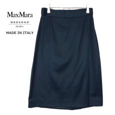 画像1: 【ヨーロッパ古着】イタリア製 MaxMara マックスマーラ WEEKEND LINE　膝下丈 タイト スカート サイズ：40（ウエスト：68cm）ウールナイロン混 グリーン 無地【湘南倉庫】レデース古着　 (1)