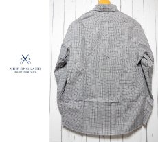 画像2: 創業1830年【新品/メンズ】アメリカ製　New England Shirt Company（ニューイングランドシャツカンパニー）ボタンダウンBD　グレー・ブラック・ホワイトギンガムチェック柄　長袖シャツ｜サイズ：M（M〜L相当・肩幅：47cm） (2)