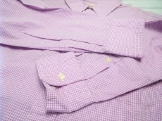 画像10: 創業1930年【新品/メンズ】アメリカ製　New England Shirt Company（ニューイングランドシャツカンパニー）ボタンダウンBD　ピンクパープル×ホワイトギンガムチェック柄　長袖シャツ｜サイズ：M（M〜L相当・肩幅：47cm） (10)