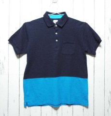 画像1: 【切り替えデザインが◎】Design Tshirts Store graniph（グラニフ）　3B　半袖　ポロシャツ｜ネイビー×ブルー系｜サイズ：S｜USED|ユニセックス (1)