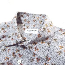 画像7: 【メンズシャツ特集】ランバン コレクション（LANVIN COLLECTION）植物　三つ葉　総柄　長袖シャツ　グレー　Mサイズ【湘南倉庫】メンズ古着 (7)