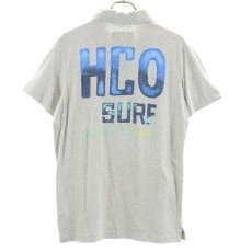 画像2: 【THEアメカジスタイル】Hollister（ホリスター）ロゴ　バックプリント 半袖 ポロシャツ｜グレー系｜サイズ：XL（L〜LLサイズ）｜USED｜メンズ・ユニセックス (2)