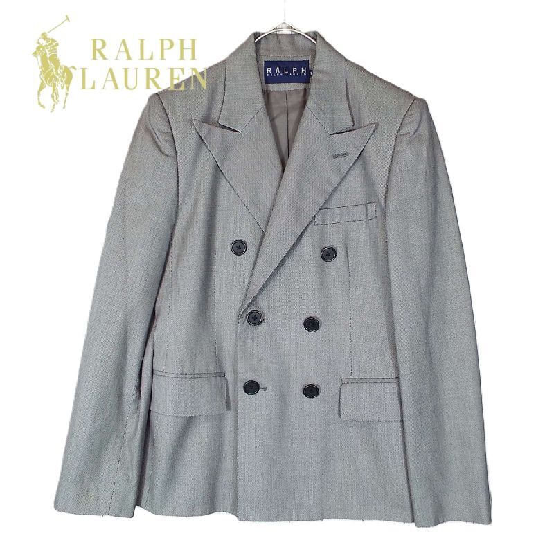 美品ヴィンテージ（インパクト21） RALPH Ralph Lauren（ラルフローレン）６Bダブルジャケット パターン柄 サイズ：11号（身長：160cm・胸囲：85cm）【湘南倉庫】レディース古着