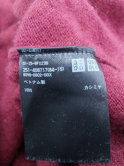 軽くてしなやかなカシミア100％ UNIQLO（ユニクロ） カシミヤ 長袖 V ...