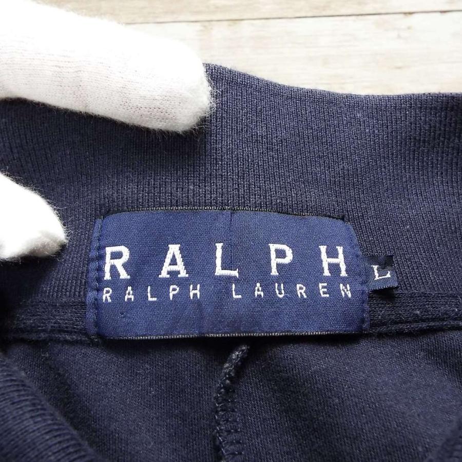 【RALPH LAUREN】ラルフローレン ワンポイントロゴ ミディ ロング丈 長袖シャツ｜ネイビー Lサイズ（152-160cm）レディース古着